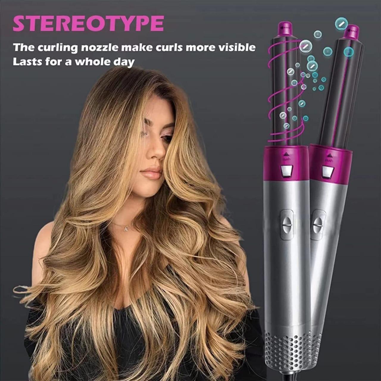 5-in-1 Hair Styler & Curler with Detachable Heads