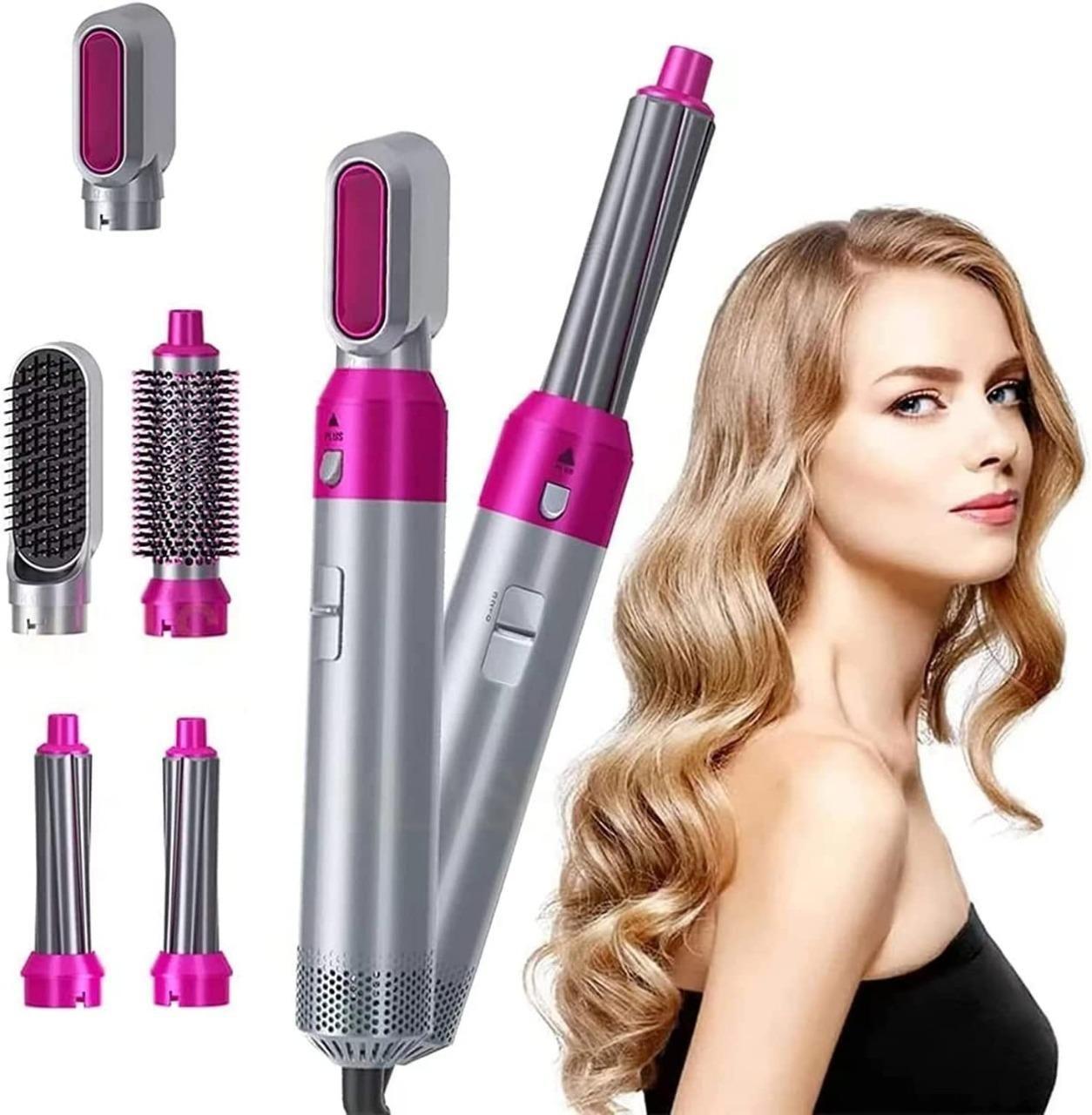 5-in-1 Hair Styler & Curler with Detachable Heads