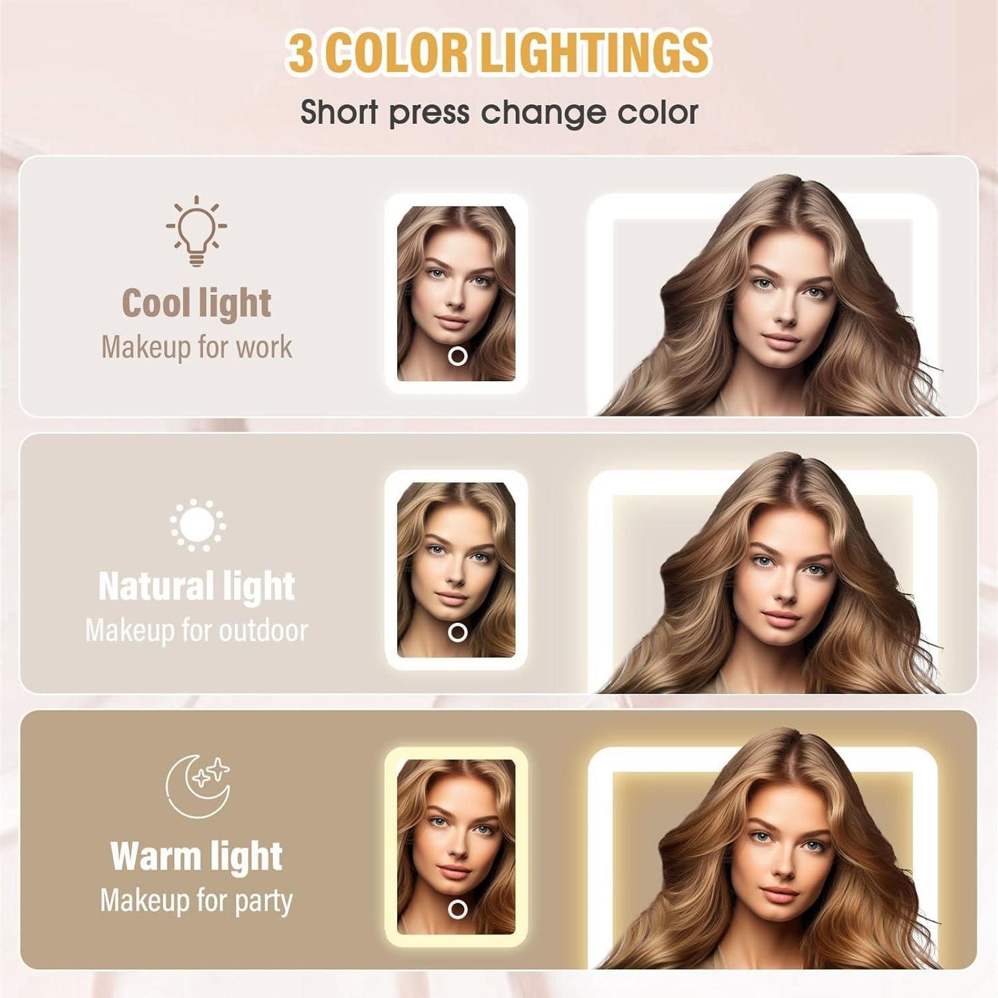 Compact Makeup Vanity With LED Mirror