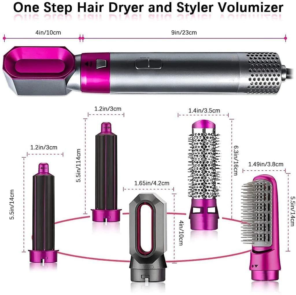 5-in-1 Hair Styler & Curler with Detachable Heads