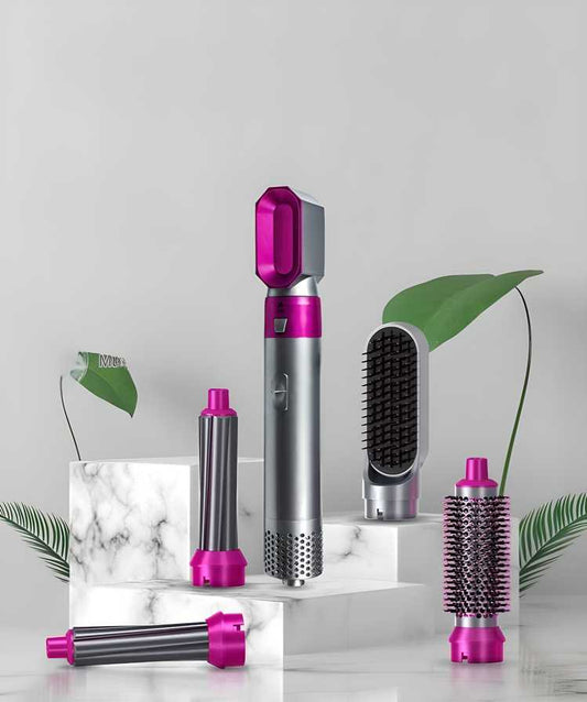 5-in-1 Hair Styler & Curler with Detachable Heads